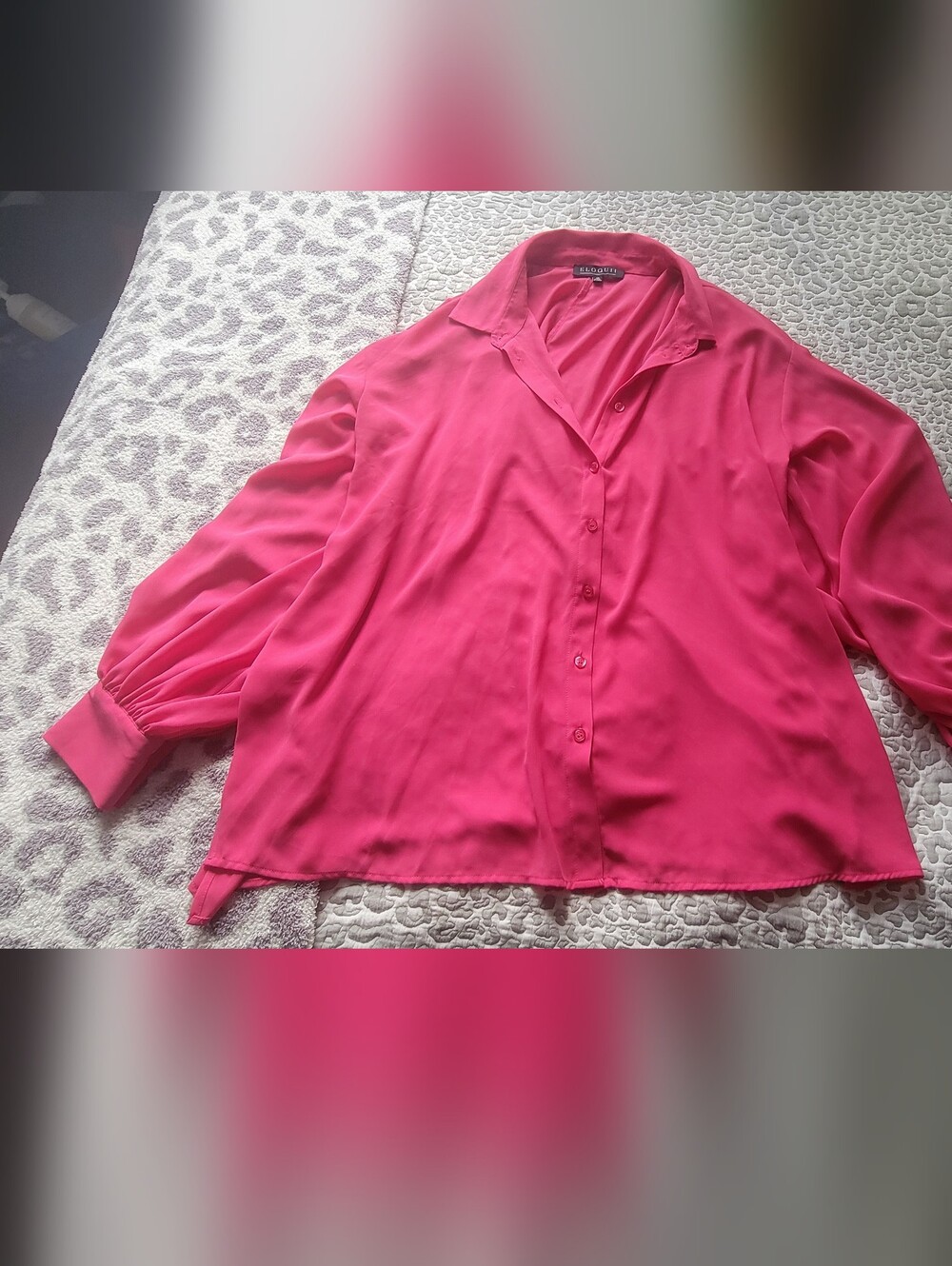 Eloquii Vibrant Pink Button-Down Blouse